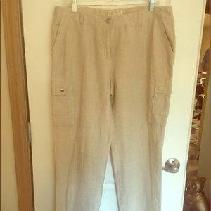 Micheal Kors Linen Cargo beach pants size 14
